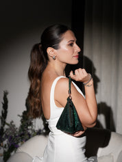 Bottle Green Delhi Wristlet