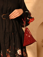 Crimson Red Delhi Wristlet