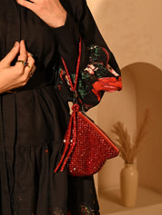 Crimson Red Delhi Wristlet