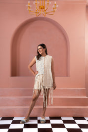 Woven Cotton Tassel Shirt Set