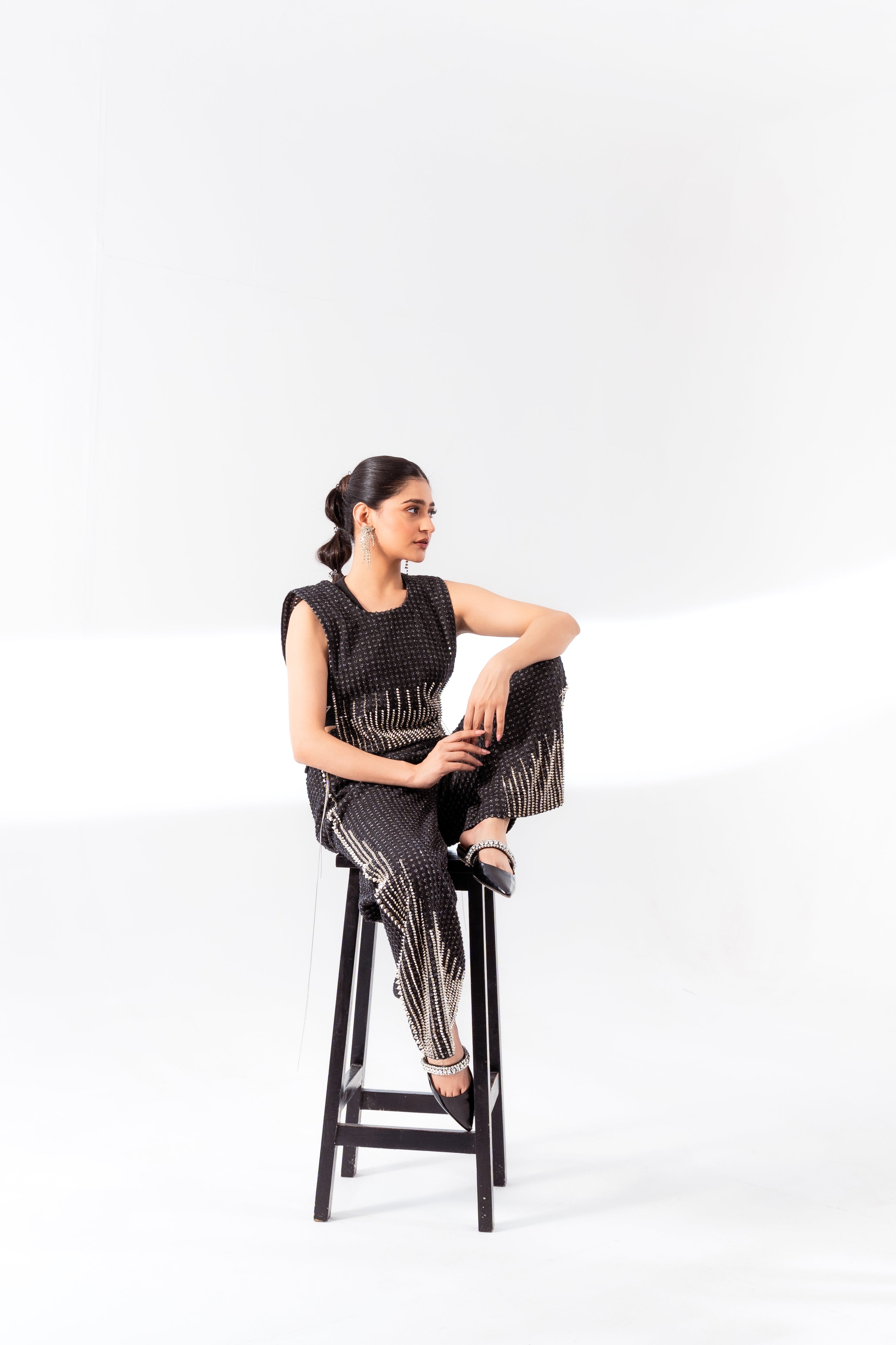 Black Denim Bib and Pants