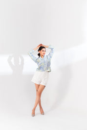 Cotton Marble Crop Jacket