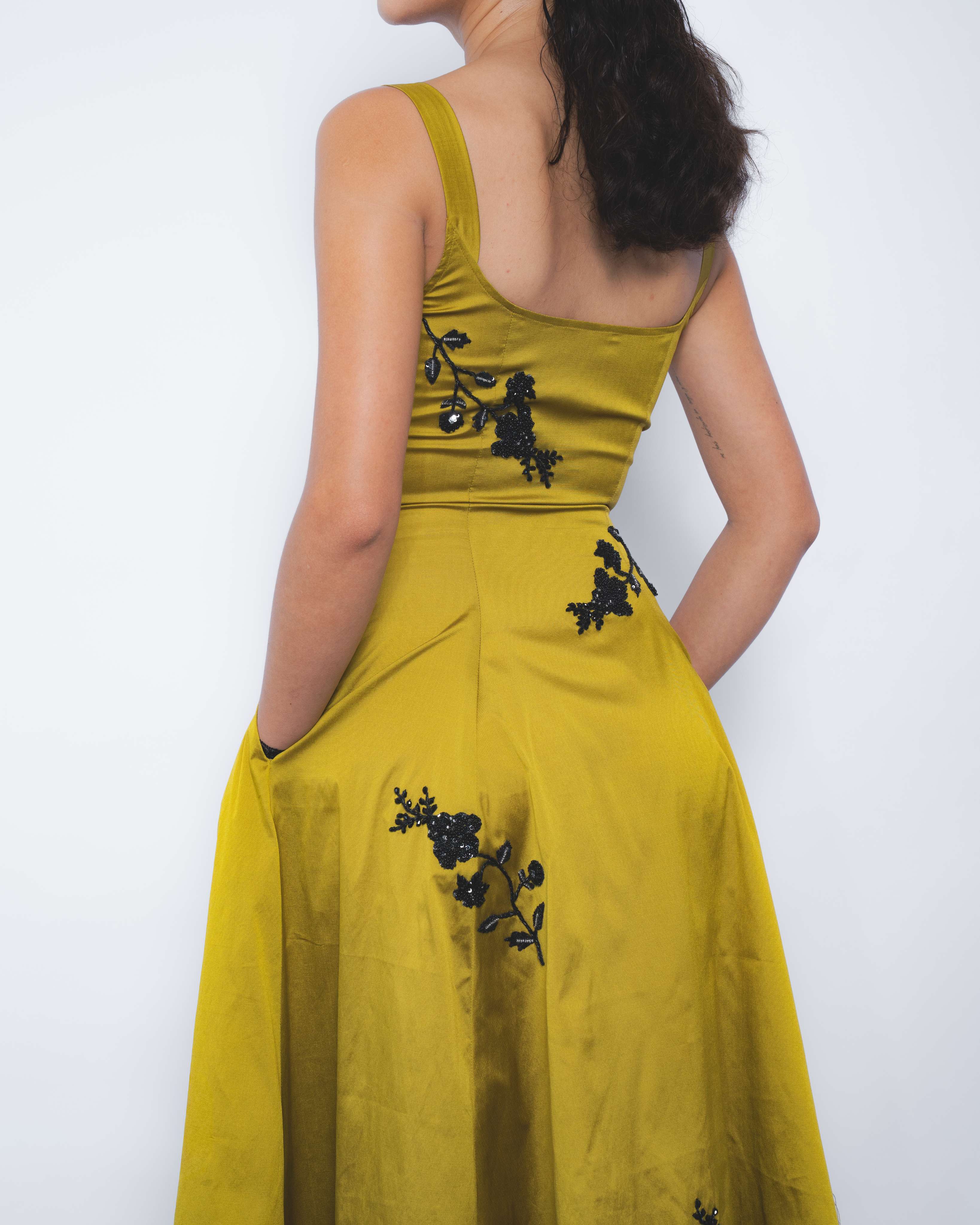 Kaika Embroidered Strap Dress - Leh Studios