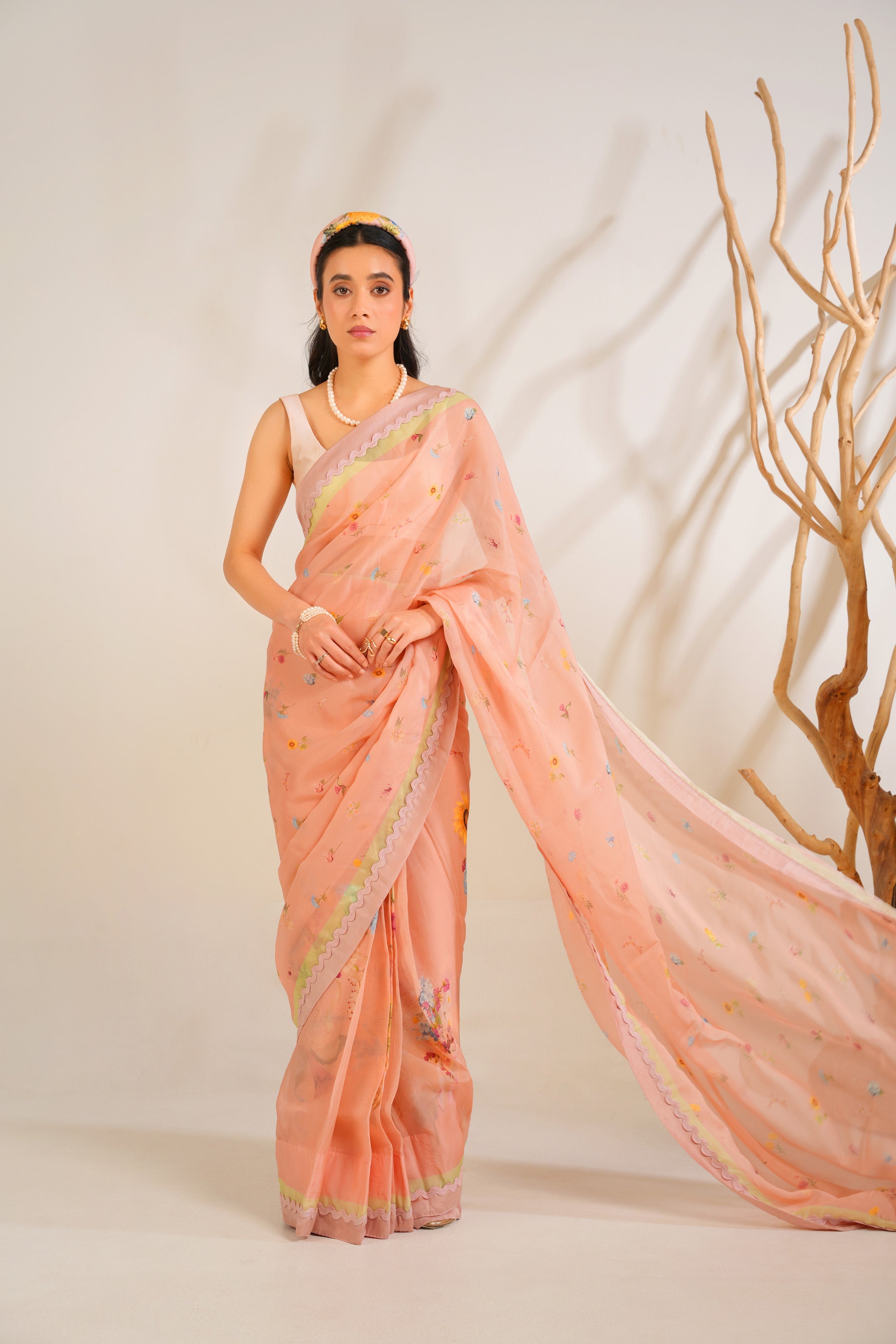 English Summer Saree Set