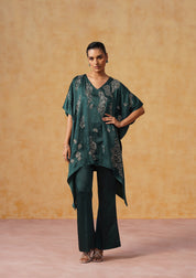 Tara Kaftan Co-ord Set Bottle Green