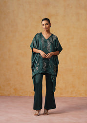 Tara Kaftan Co-ord Set Bottle Green