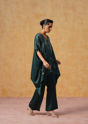 Tara Kaftan Co-ord Set Bottle Green