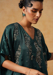 Tara Kaftan Co-ord Set Bottle Green