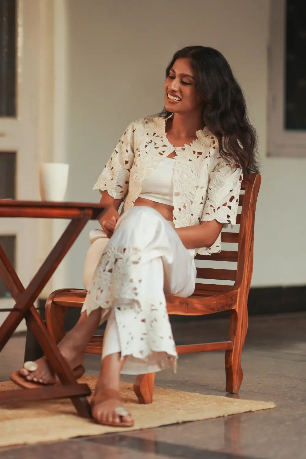 Petals Cutwork Jacket & Windowlight Trousers