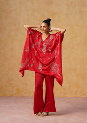 Tara Kaftan Co-ord Set Red