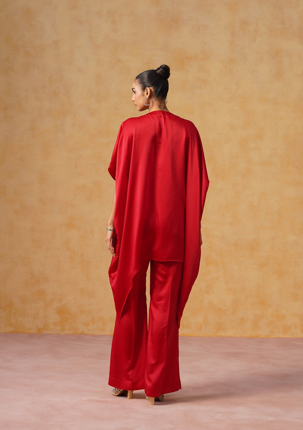 Tara Kaftan Co-ord Set Red