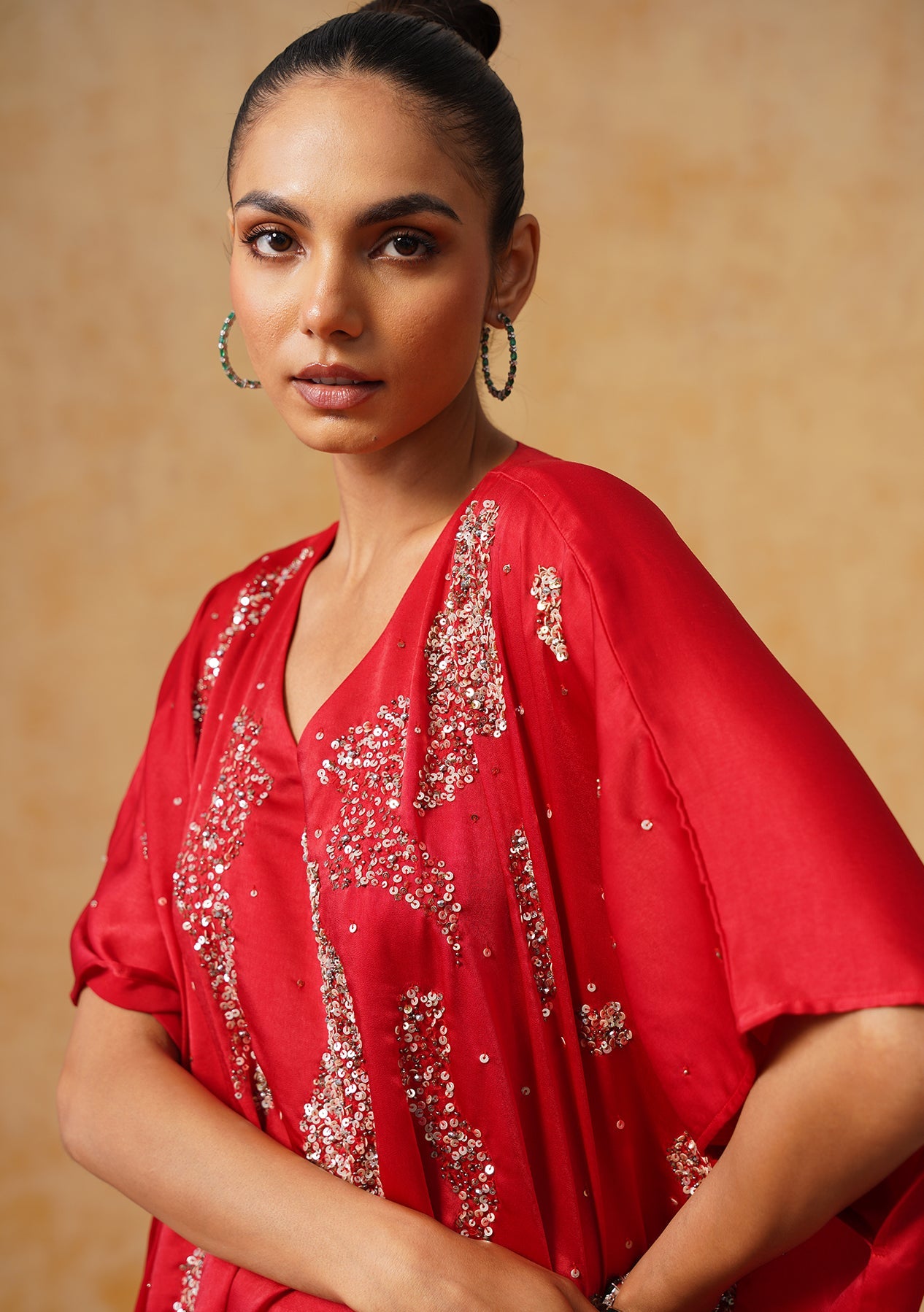 Tara Kaftan Co-ord Set Red