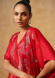 Tara Kaftan Co-ord Set Red