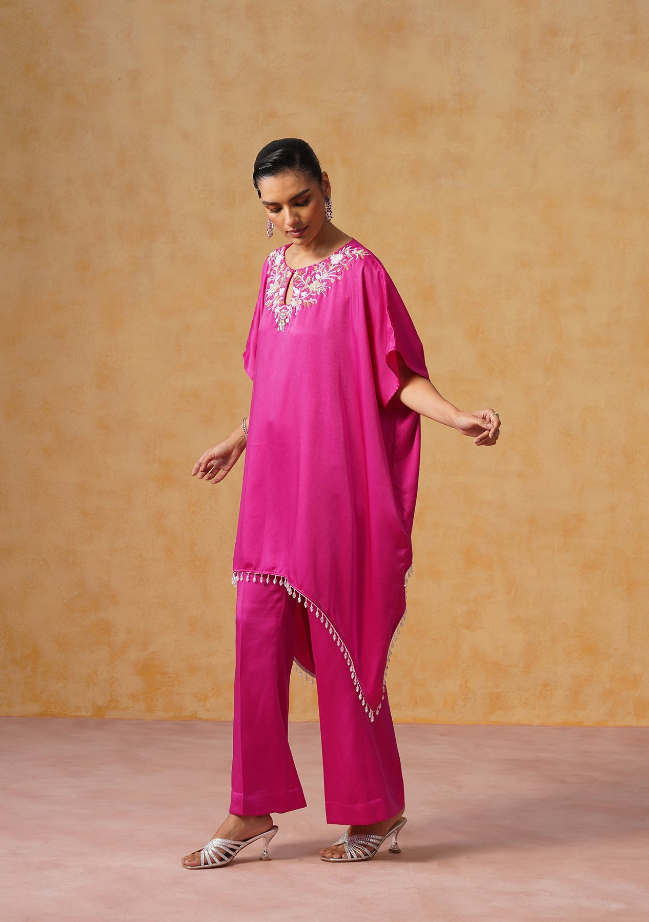 Amara Kaftan Co-ord Set Fuschia
