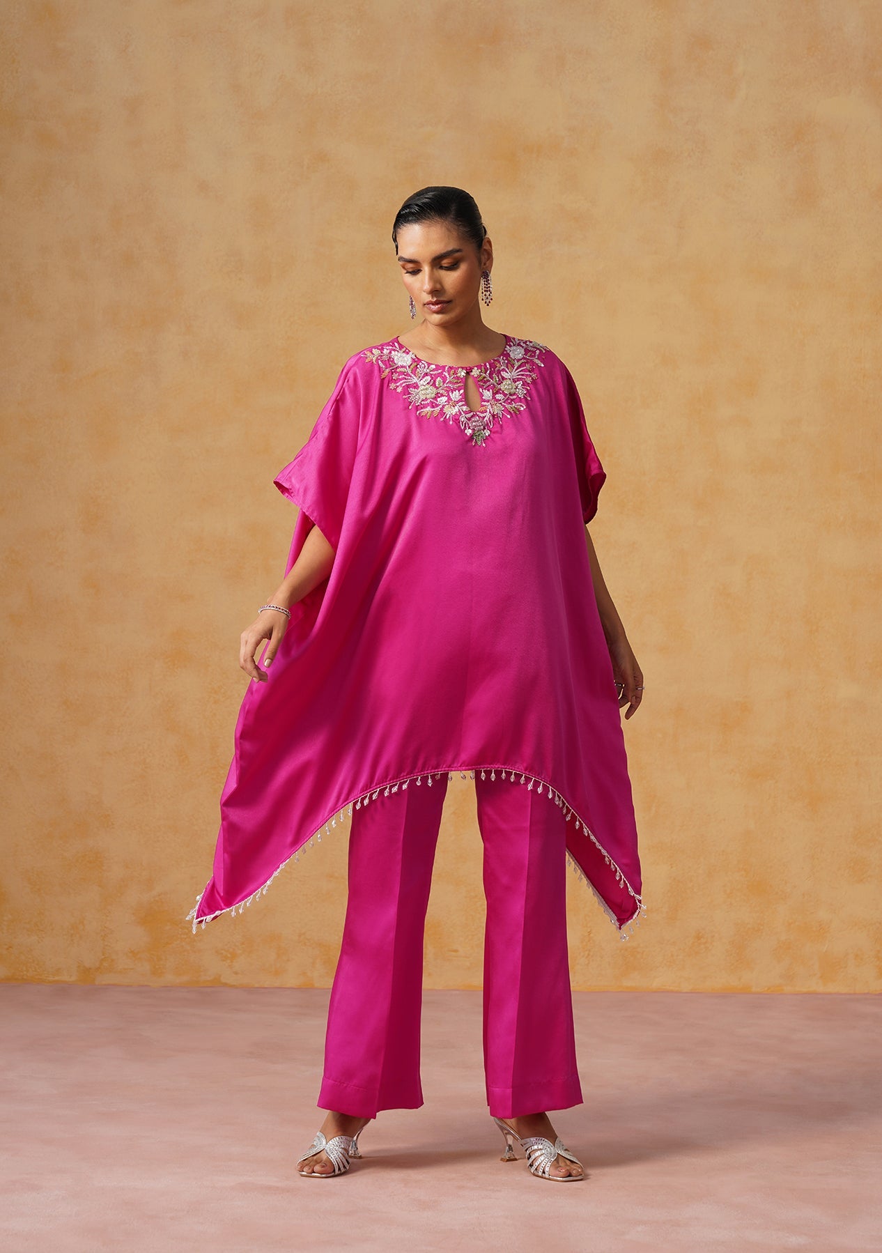 Amara Kaftan Co-ord Set Fuschia