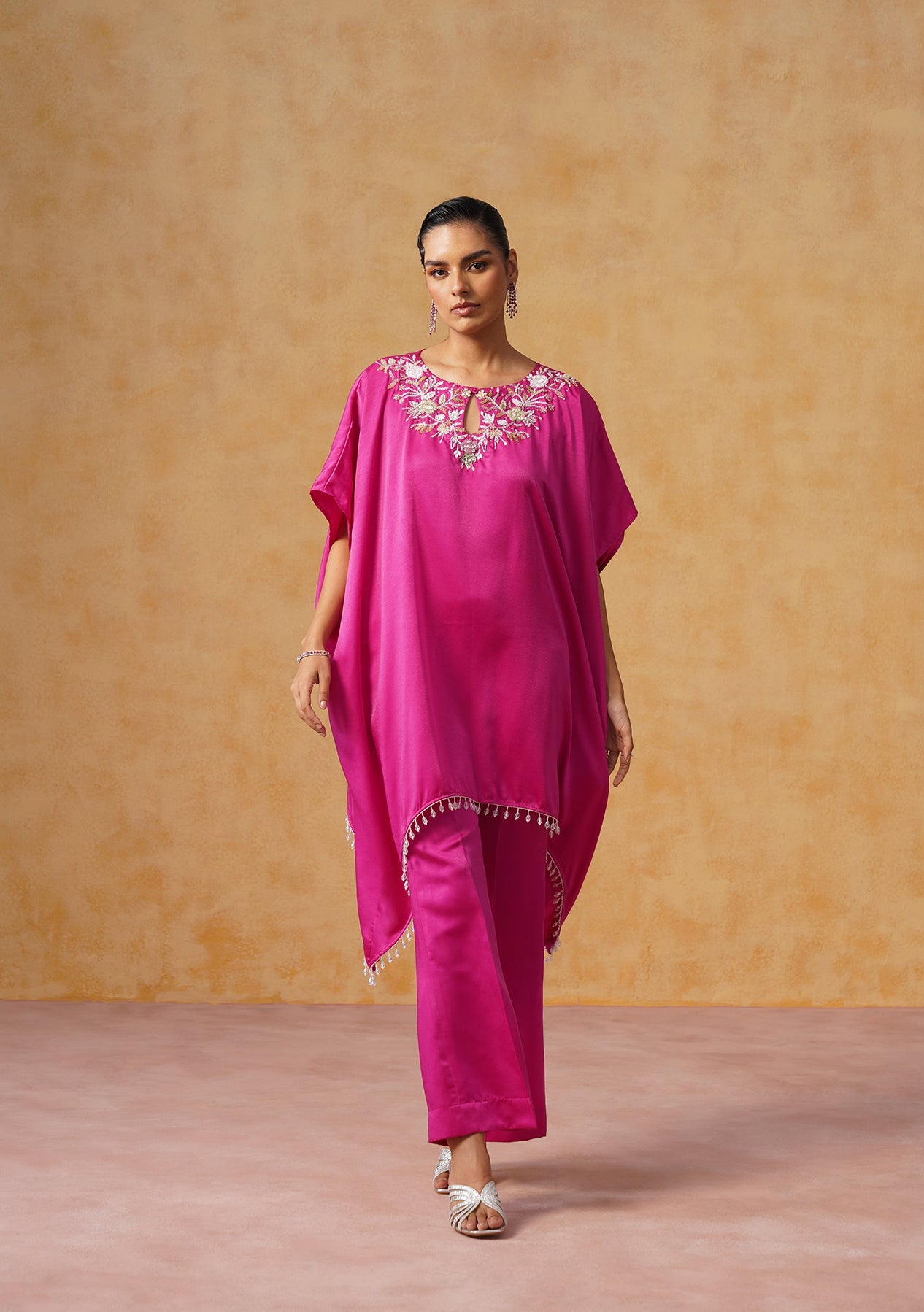 Amara Kaftan Co-ord Set Fuschia