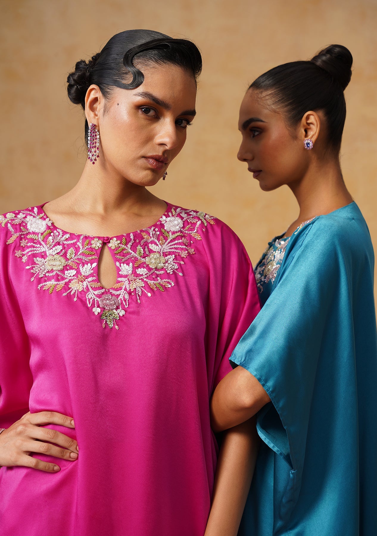 Amara Kaftan Co-ord Set Fuschia