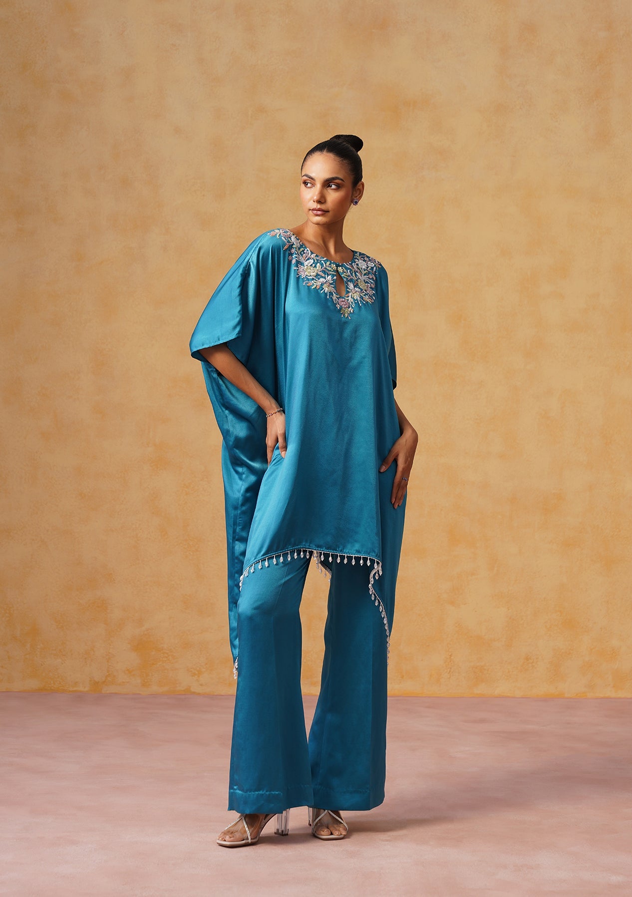Amara Kaftan Co-ord Set Teal