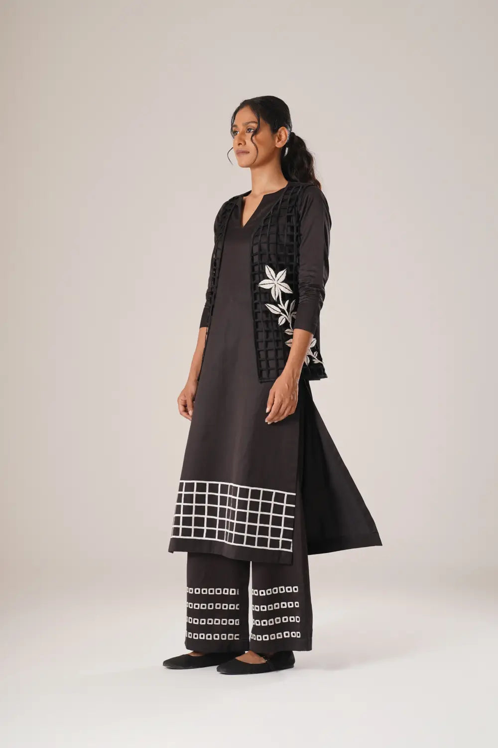 Grid Ground Kurta