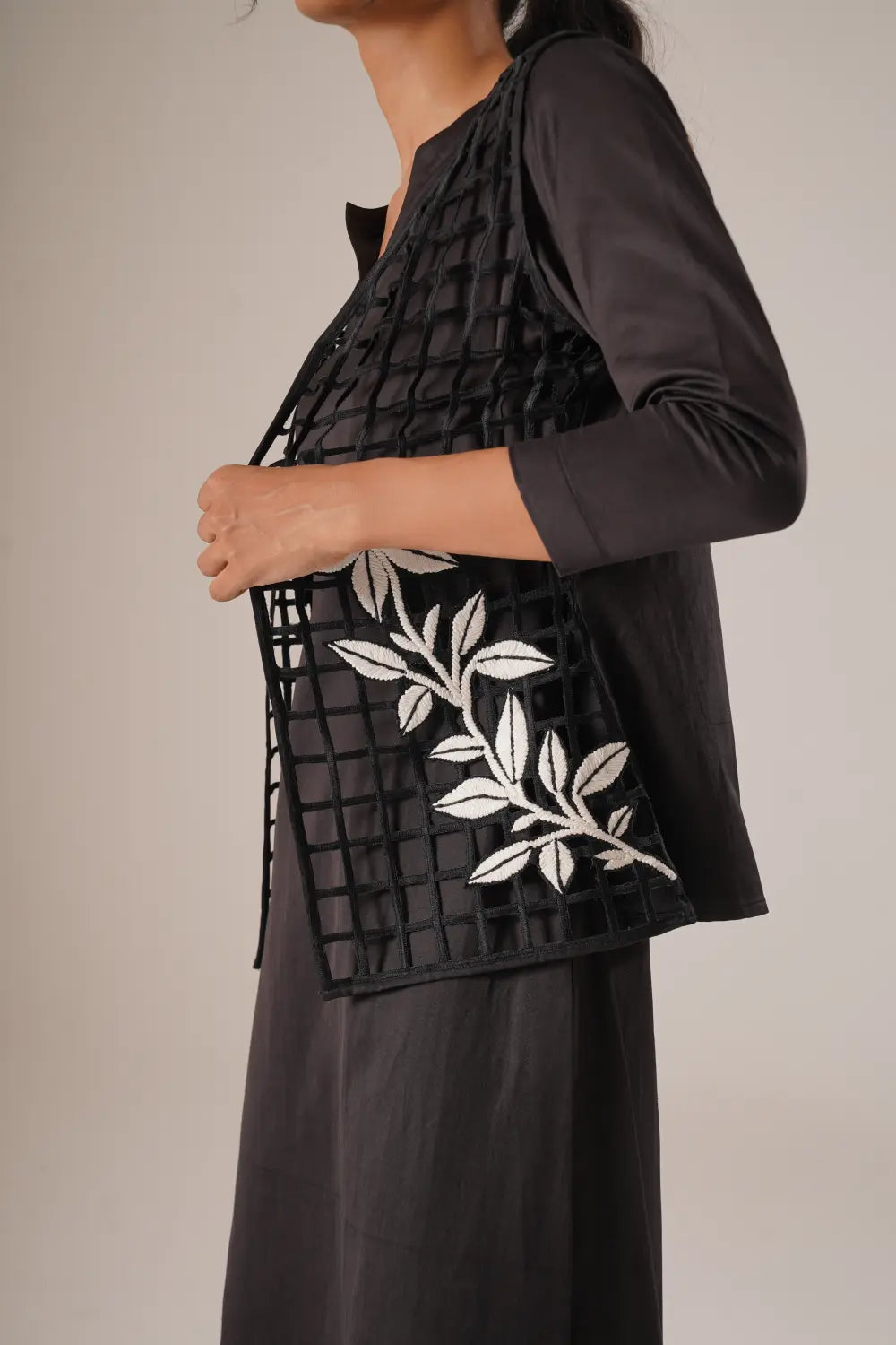 Grid Ground Kurta & Pixel Line Pants & Petal Grid Jacket