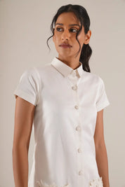 Leaf Pockets Shirt Dress