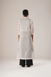 Noir Flora Kurta & Noir Trousers & Lattice Light Overlay