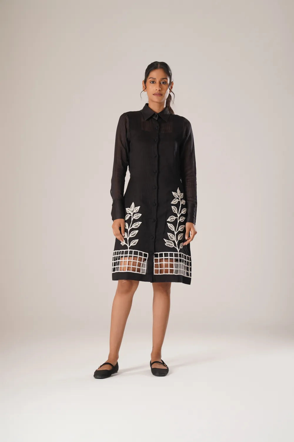 Through the Grid Shirt Dress