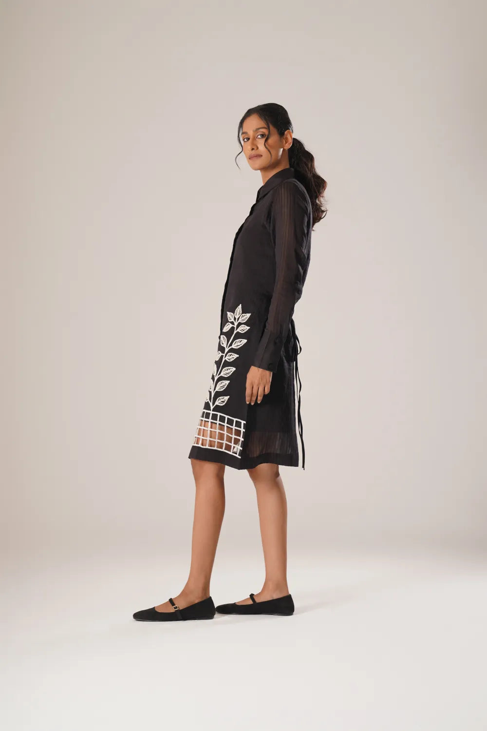 Through the Grid Shirt Dress