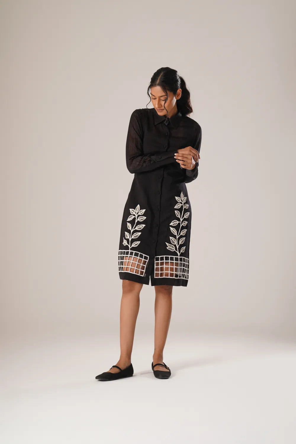 Through the Grid Shirt Dress