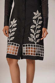 Through the Grid Shirt Dress
