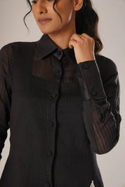 Through the Grid Shirt Dress