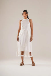 Diagonal Bloom Midi Dress
