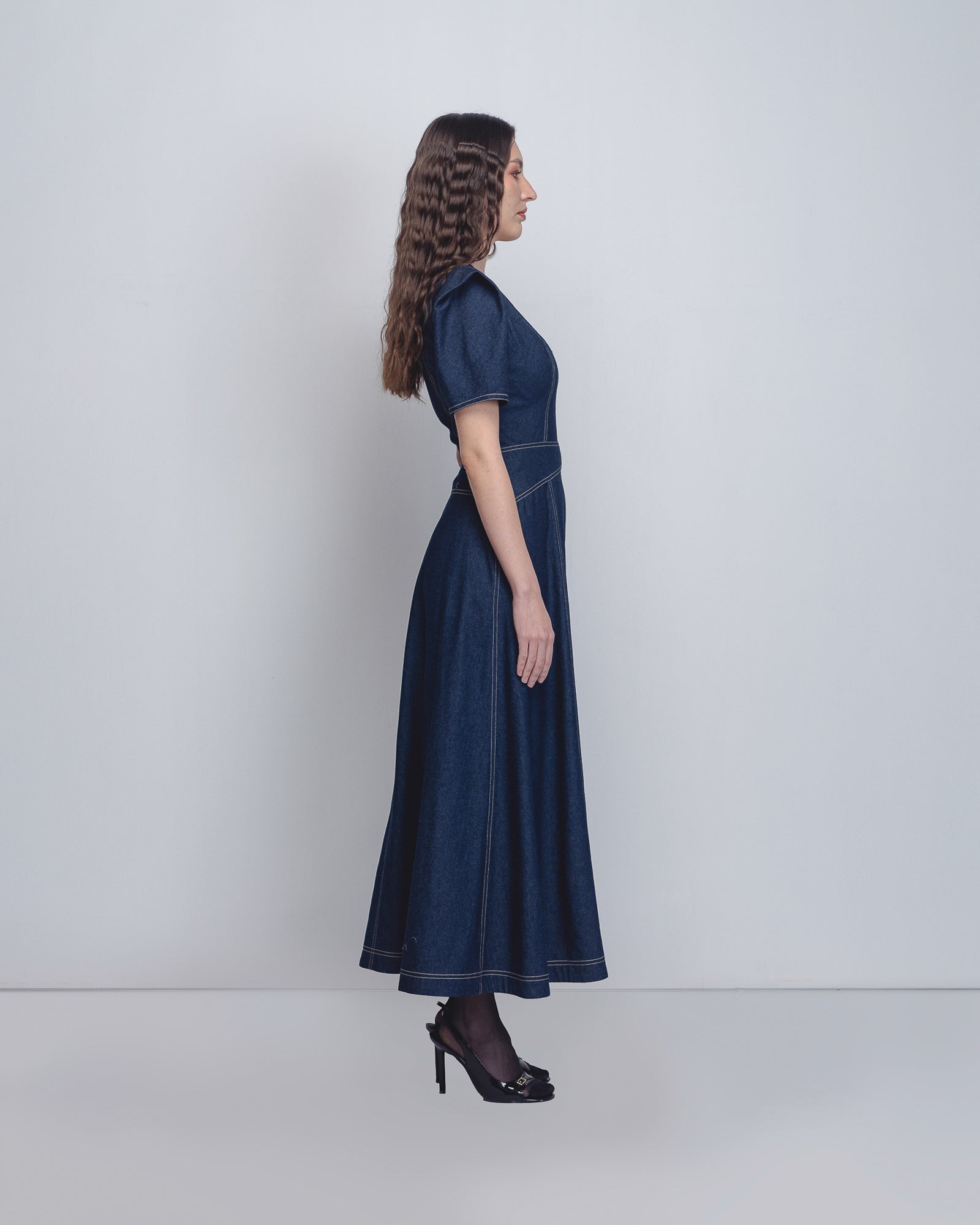 Denim Panelled Dress