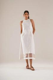Diagonal Bloom Midi Dress