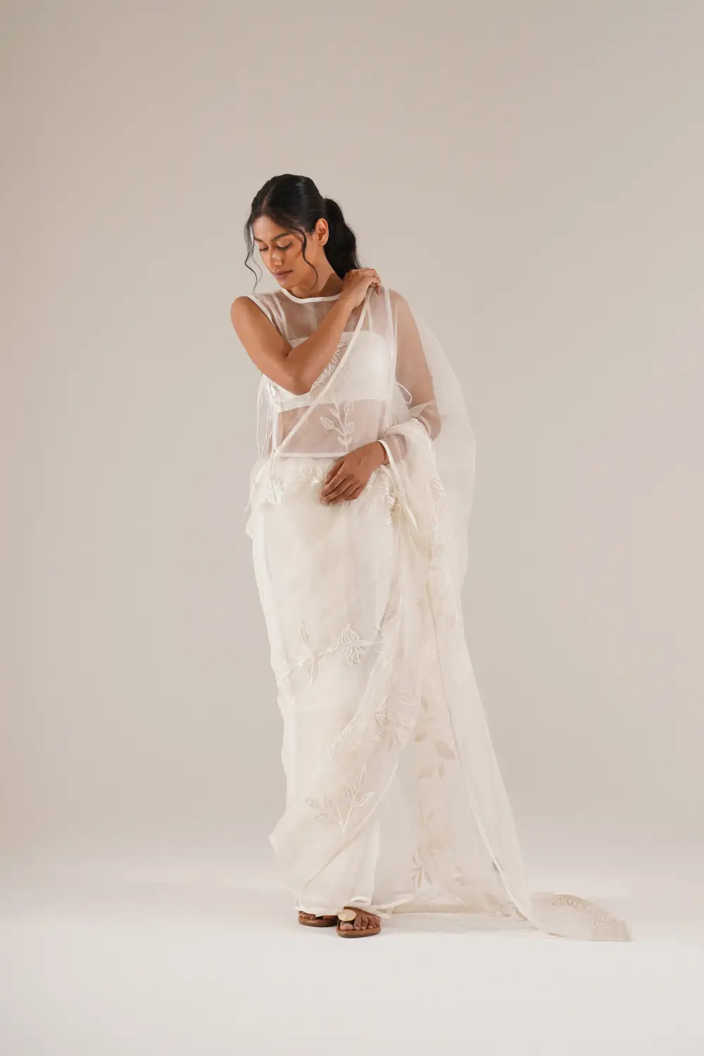 Ivory Echo Saree