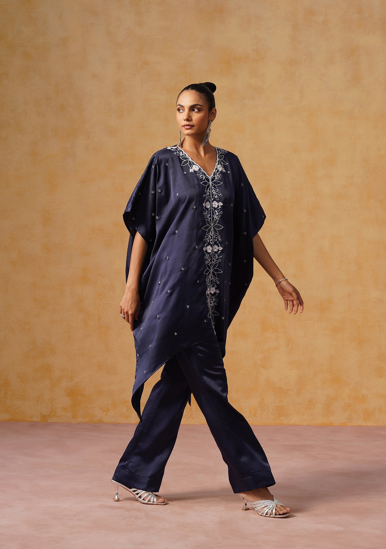 Mira Kaftan Co-ord Set Navy Blue