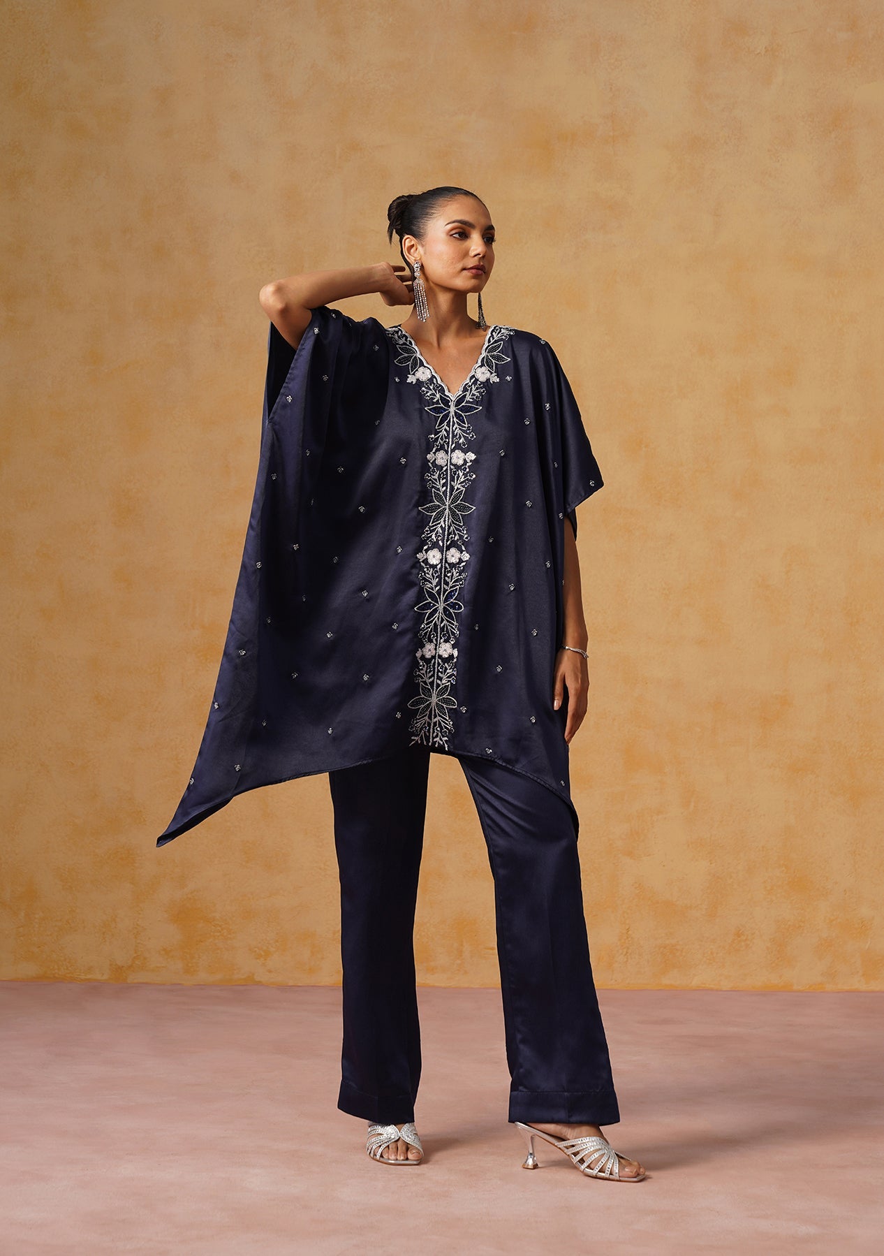 Mira Kaftan Co-ord Set Navy Blue