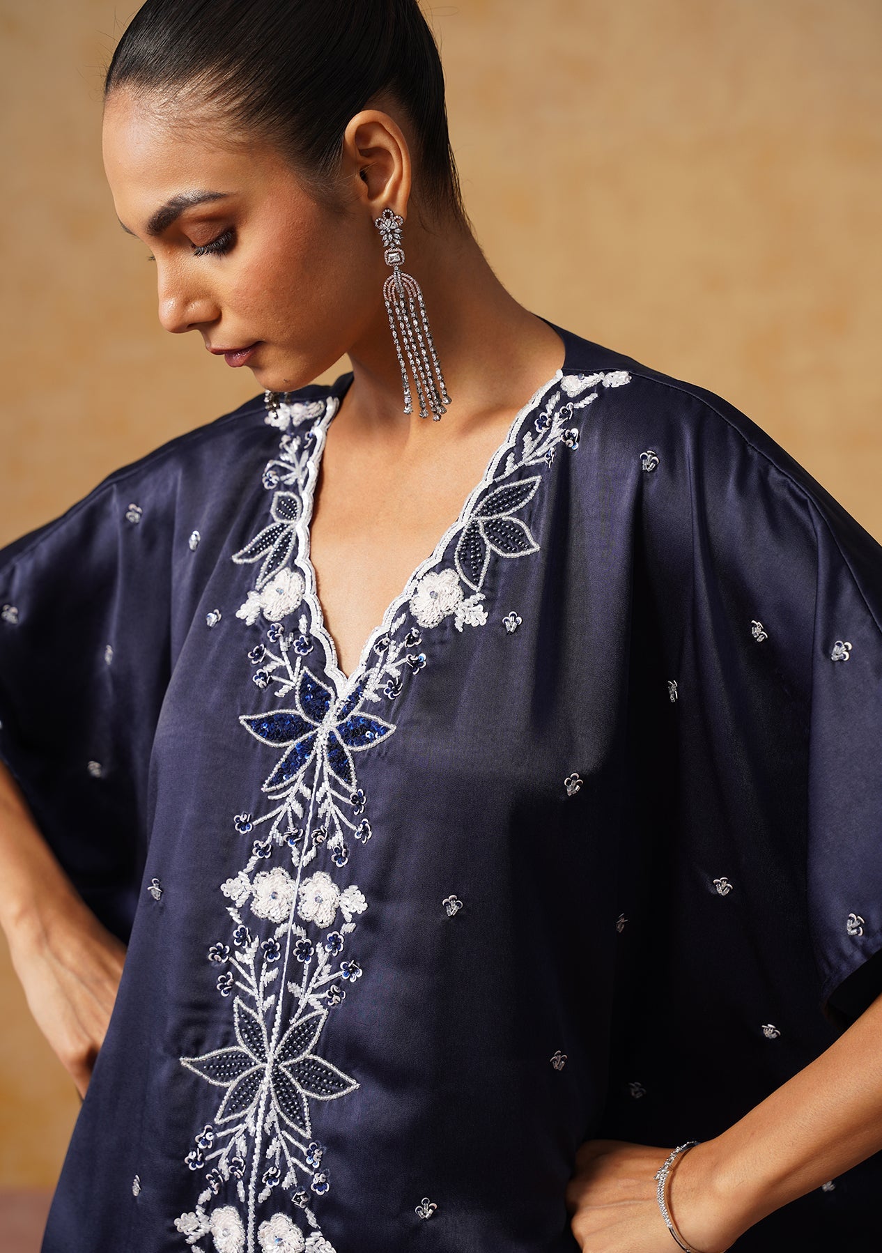 Mira Kaftan Co-ord Set Navy Blue