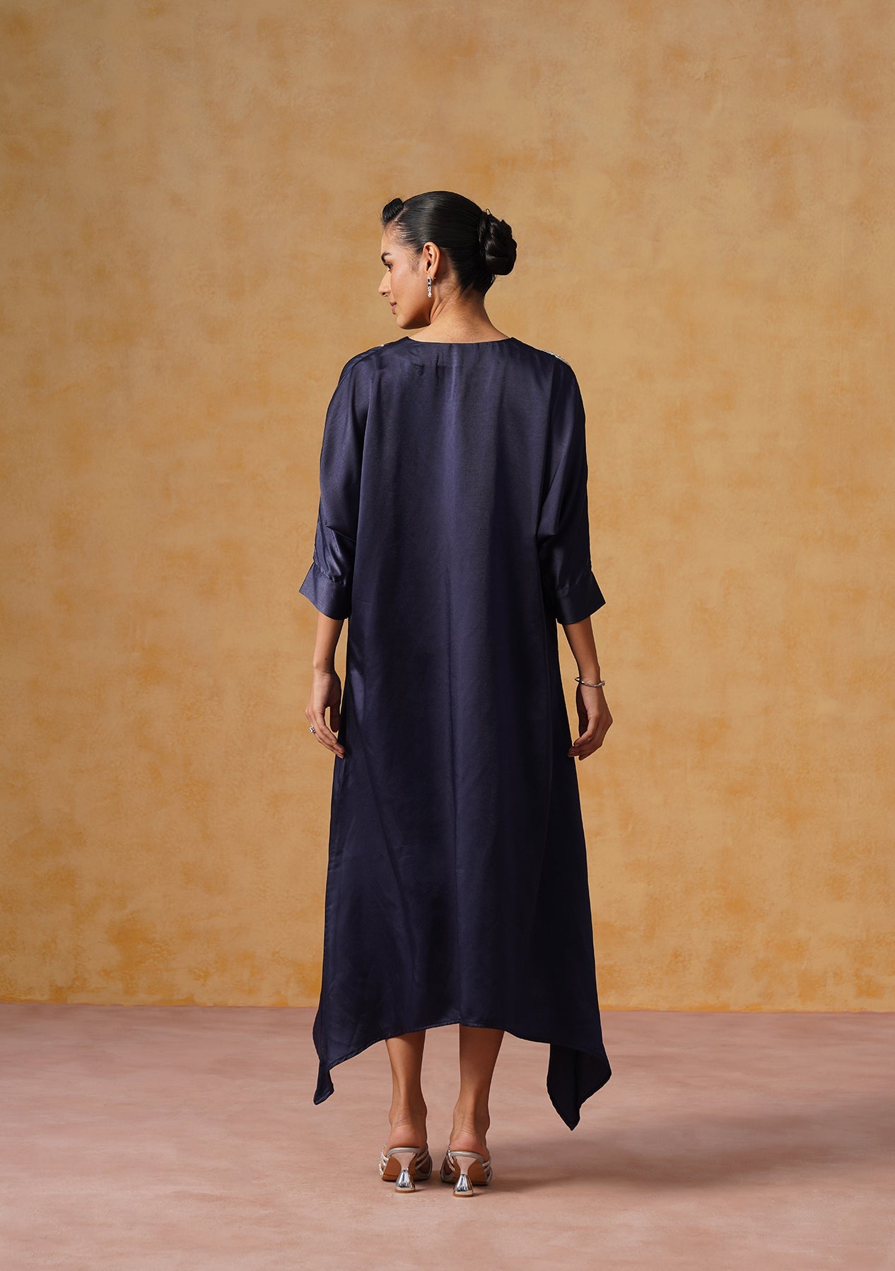 Zara Kaftan Dress Navy Blue