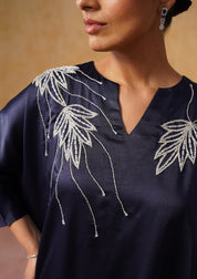 Zara Kaftan Dress Navy Blue
