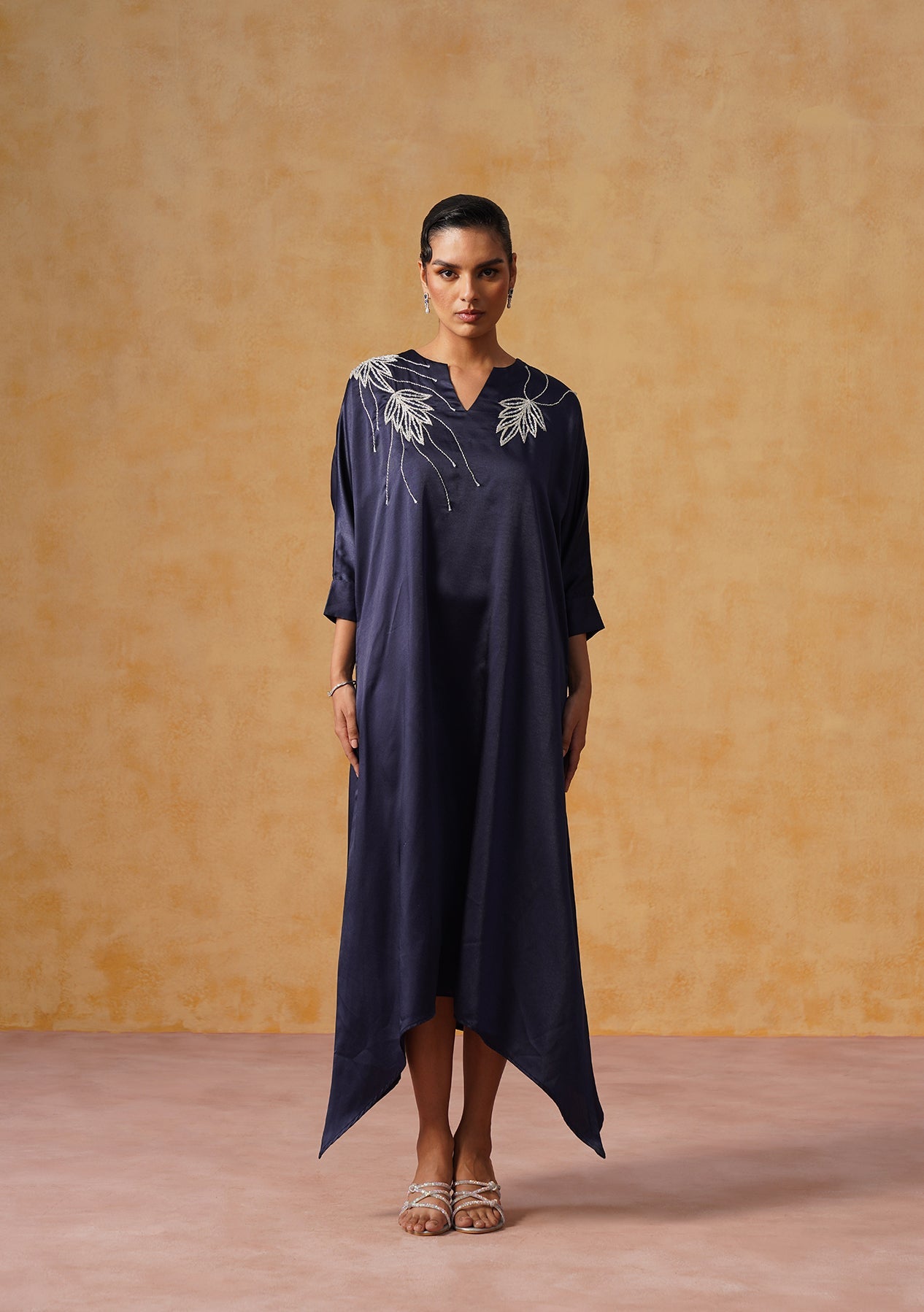 Zara Kaftan Dress Navy Blue