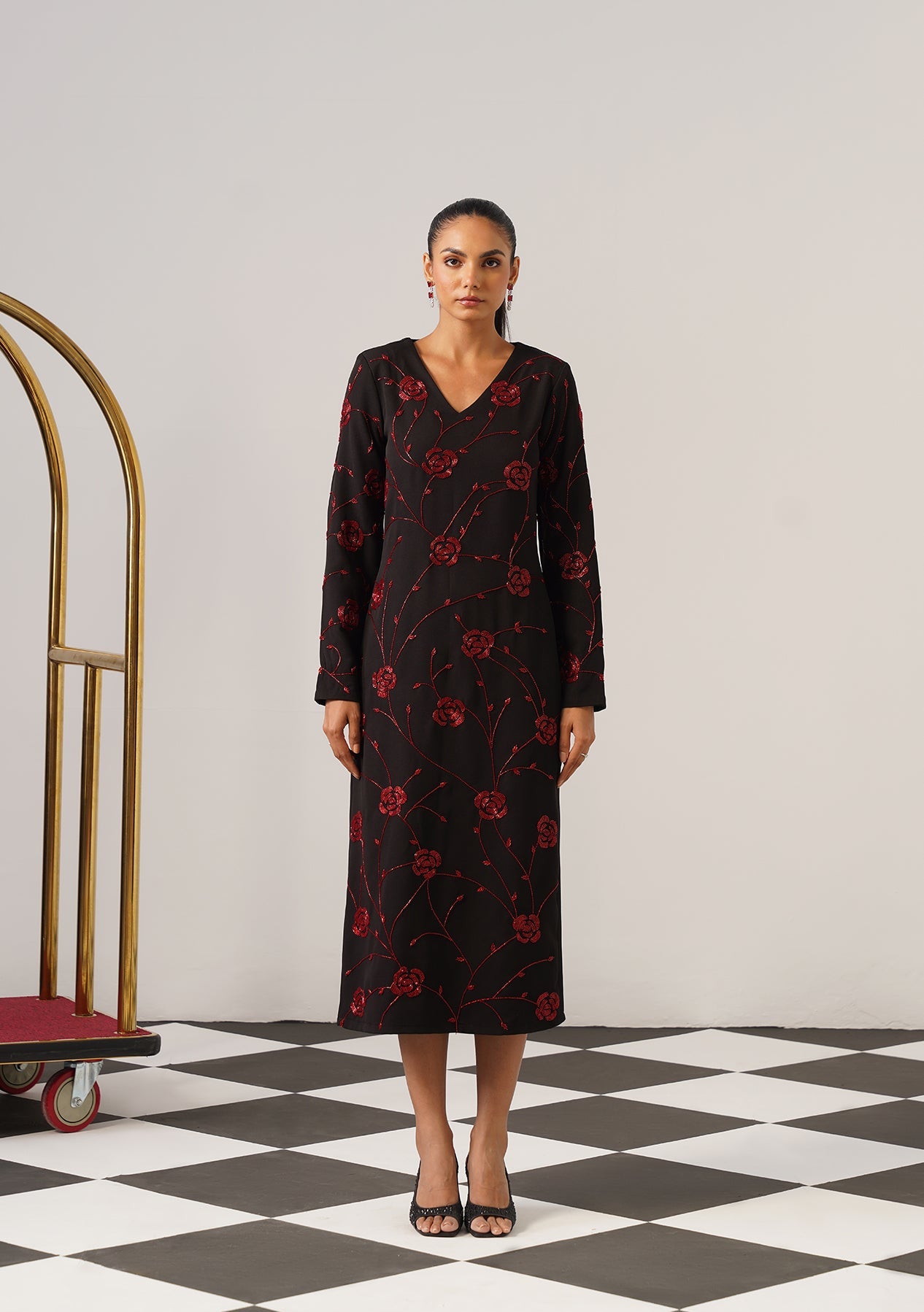 Rosina Midi Dress Black