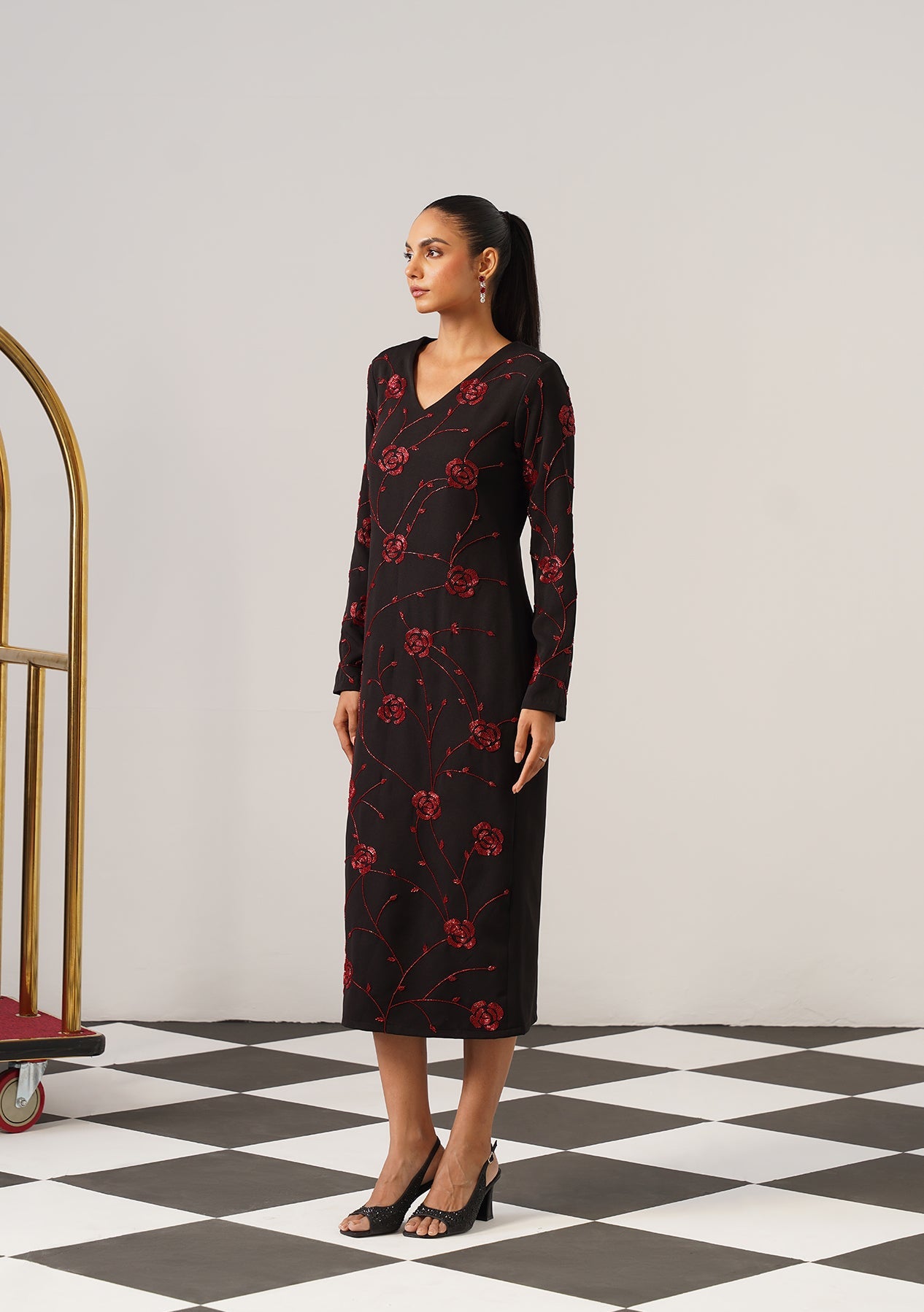 Rosina Midi Dress Black