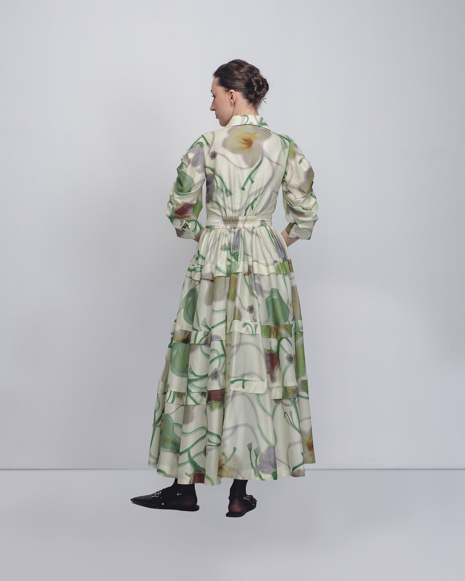 Paron Print Pleated Dress