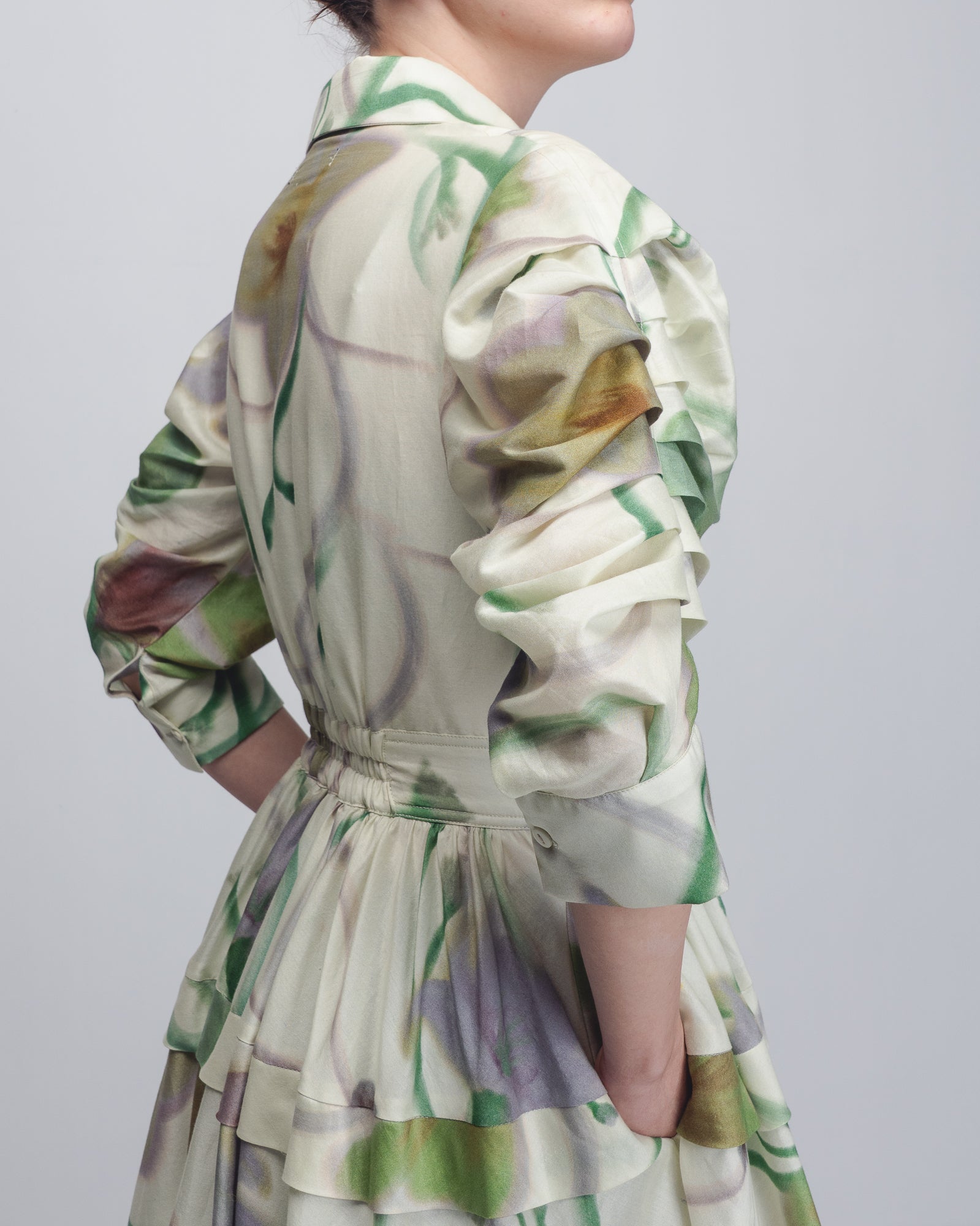 Paron Print Pleated Dress
