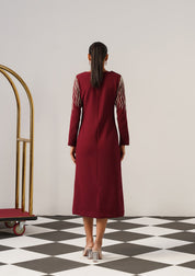 Zeb Midi Dress Burgundy