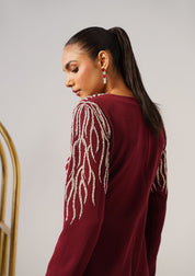 Zeb Midi Dress Burgundy