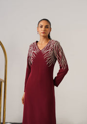 Zeb Midi Dress Burgundy
