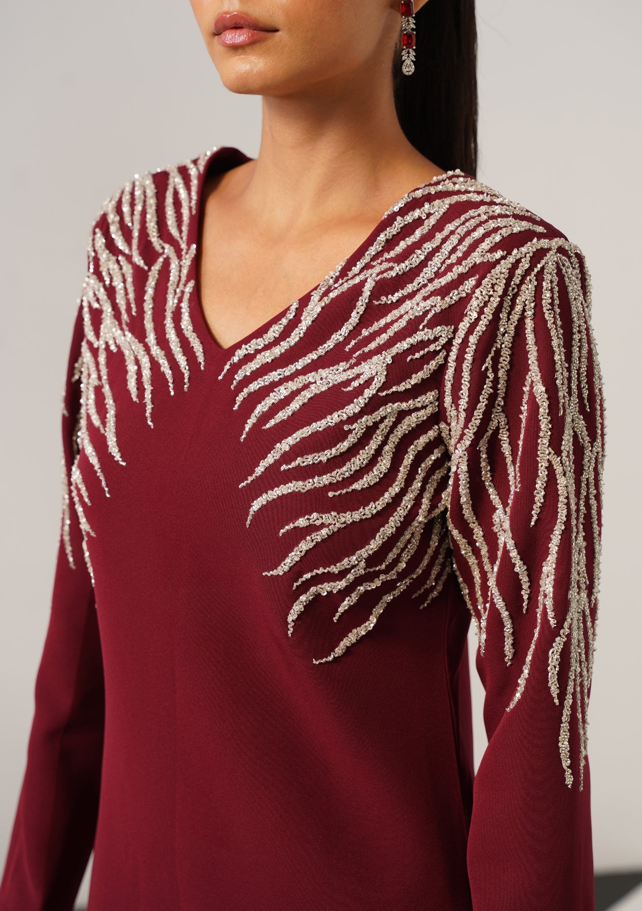 Zeb Midi Dress Burgundy