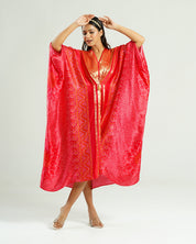 Red  Kaftan Bandhej